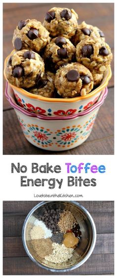 No Bake Toffee Energy Bites