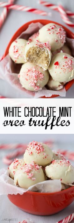 No Bake White Chocolate Peppermint Oreo Truffles