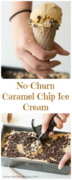 No-Churn Caramel Chip Ice Cream