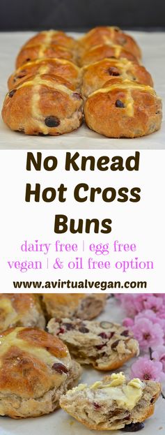 No Knead Hot Cross Buns