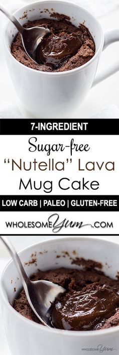 Nutella Mug Cake - Molten Lava Cake (Low Carb, Paleo