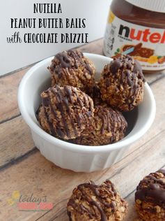 Nutella Peanut Butter Balls with Chocolate Drizzle