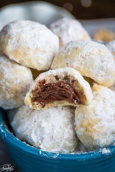 Nutella Stuffed Snowball Cookies