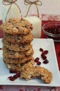 Oatmeal Craisin White Chocolate Chip Cookies