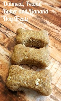 Oatmeal, Peanut Butter and Banana Dog Treats