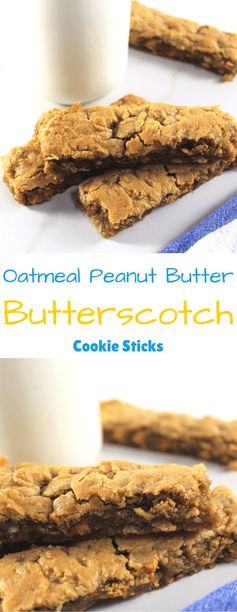 Oatmeal Peanut Butter and Butterscotch Cookie Sticks