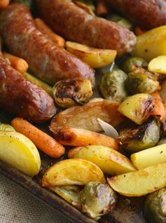 Oktoberfest Sheet Pan Brats with Roasted Vegetables