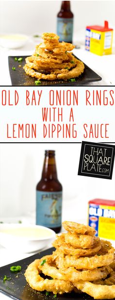 Old Bay Onion Rings with Lemon Dipping Sauce