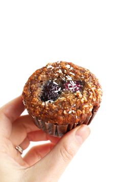 One Bowl Berry Coconut Muffins (Vegan + GF