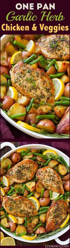 One Pan Garlic Herb Chicken and Veggies