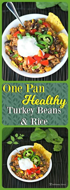 One Pan Healthy Turkey Beans and Rice