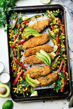 One Pan Mexican Tortilla Chicken and Veggies