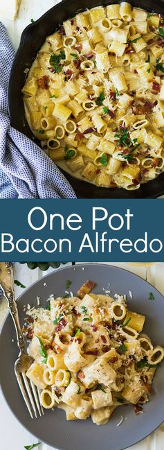 One Pot Bacon Alfredo