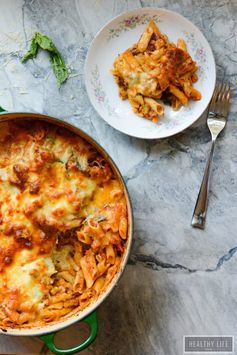 One Pot Broccoli Cauliflower Pasta Bake