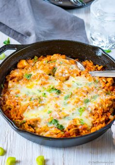 One Pot Buffalo Chicken and Rice Casserole