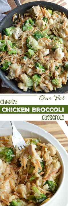 One Pot Cheesy Chicken Broccoli Rice Casserole