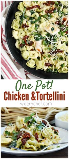 One Pot Chicken Tortellini Skillet