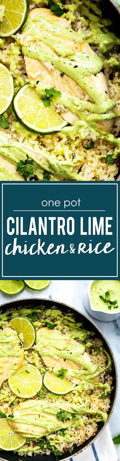 One Pot Cilantro Lime Chicken & Rice