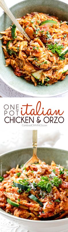 One Pot Italian Chicken and Orzo