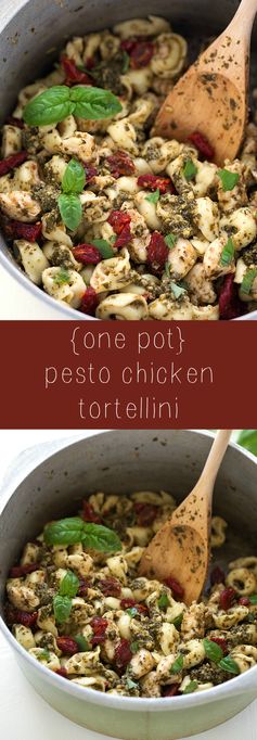 (One Pot Pesto Chicken Tortellini