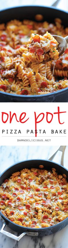 One Pot Pizza Pasta Bake