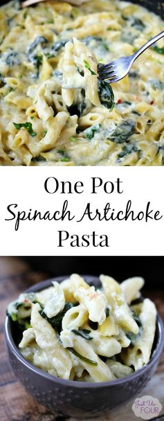 One Pot Spinach Artichoke Pasta