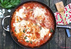 Oooey Gooey Quick Three Cheese Skillet Lasagna