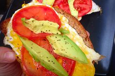 Open Faced Avocado & Tomato Egg Sandwich