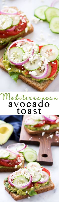 Open Faced Mediterranean Avocado Toast