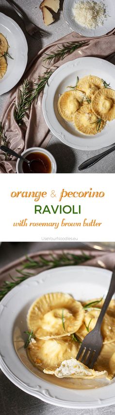 Orange & Pecorino Ravioli with Rosemary Brown Butter