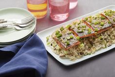 Orange & Soy-Glazed Salmon with Mushroom & Bok Choy Rice