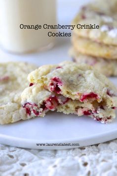 Orange Cranberry Crinkle Cookies