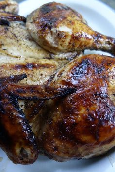 Orange Glazed Grilled Spatchcock Chicken