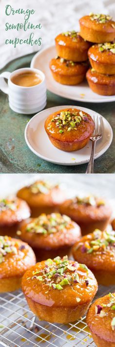 Orange semolina cupcakes