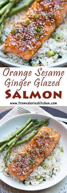 Orange Sesame Ginger Glazed Salmon