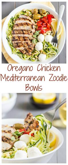 Oregano Chicken Mediterranean Zoodle Bowl