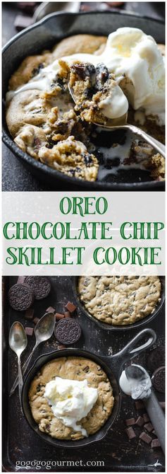 Oreo Chocolate Chip Skillet Cookie