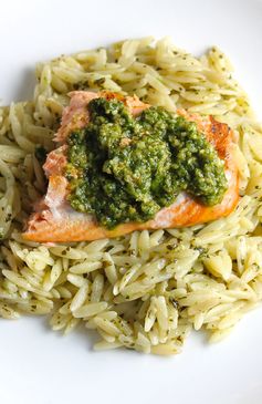 Orzo, Salmon and Pesto