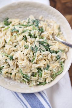 Orzo with Goat Cheese and Arugula