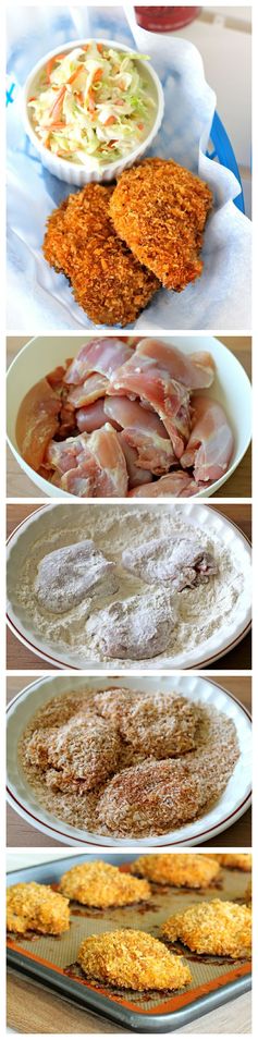 Oven-Fried Chicken with Homemade Coleslaw