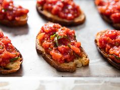 Oven-Roasted Tomato Bruschetta