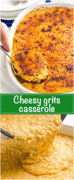 Overnight cheesy grits casserole