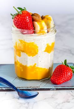 Overnight Mango Coconut Oats (Vegan, West African Flavours