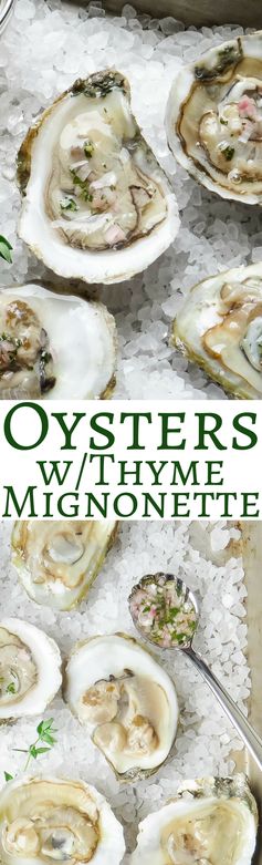 Oysters with Thyme Mignonette