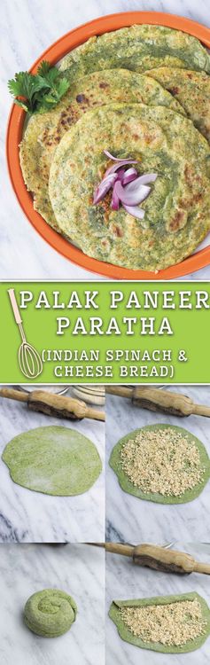 Palak Paneer Paratha - Indian Spinach Cheese Flatbread