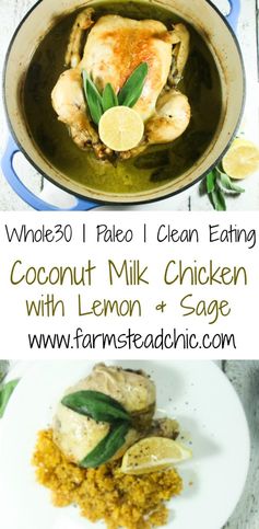 Paleo & Whole30 Roasted Chicken in Coconut Milk