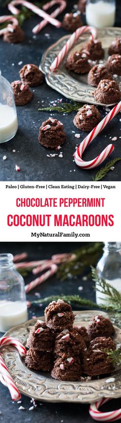 Paleo Chocolate Peppermint Coconut Macaroons