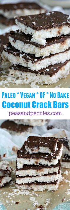 Paleo Coconut Crack Bars - Vegan, No Bake