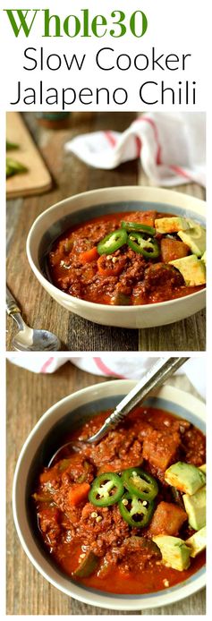 Paleo Slow Cooker Jalapeno Chili