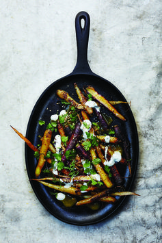 Pan Roasted Baby Carrots, Orange, Cilantro, Sesame, & Spiced Yogurt